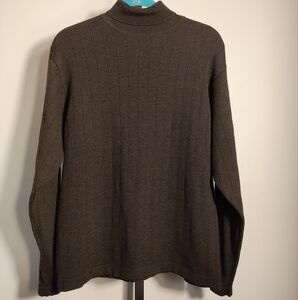 Vintage Trader Bay Men's Size Medium  Merino Wool Blend Sweater Dark Brown